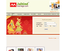 Tablet Screenshot of jaihindmarriage.com
